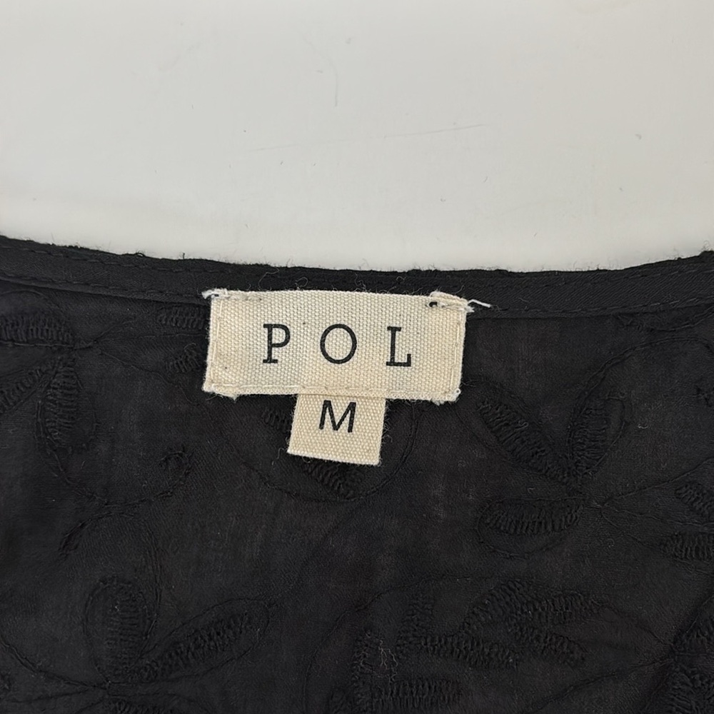 POL Bodysuit M Plunge V Pearl Bishop Smock Lace Trim Dark Fairy Whimsigoth Boho - Picture 5 of 14